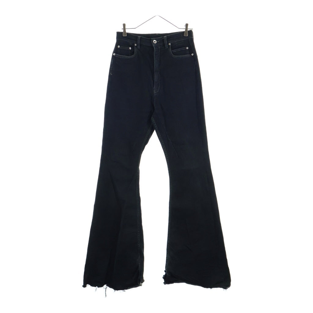 RICKOWENS DARKSHDW(リックオウエンスダークシャドウ) BOLAN BOOTCUT DENIM PANTS ボラン ブーツカット ジップフライ デニムパンツ ブラック DU02B4365-SBB