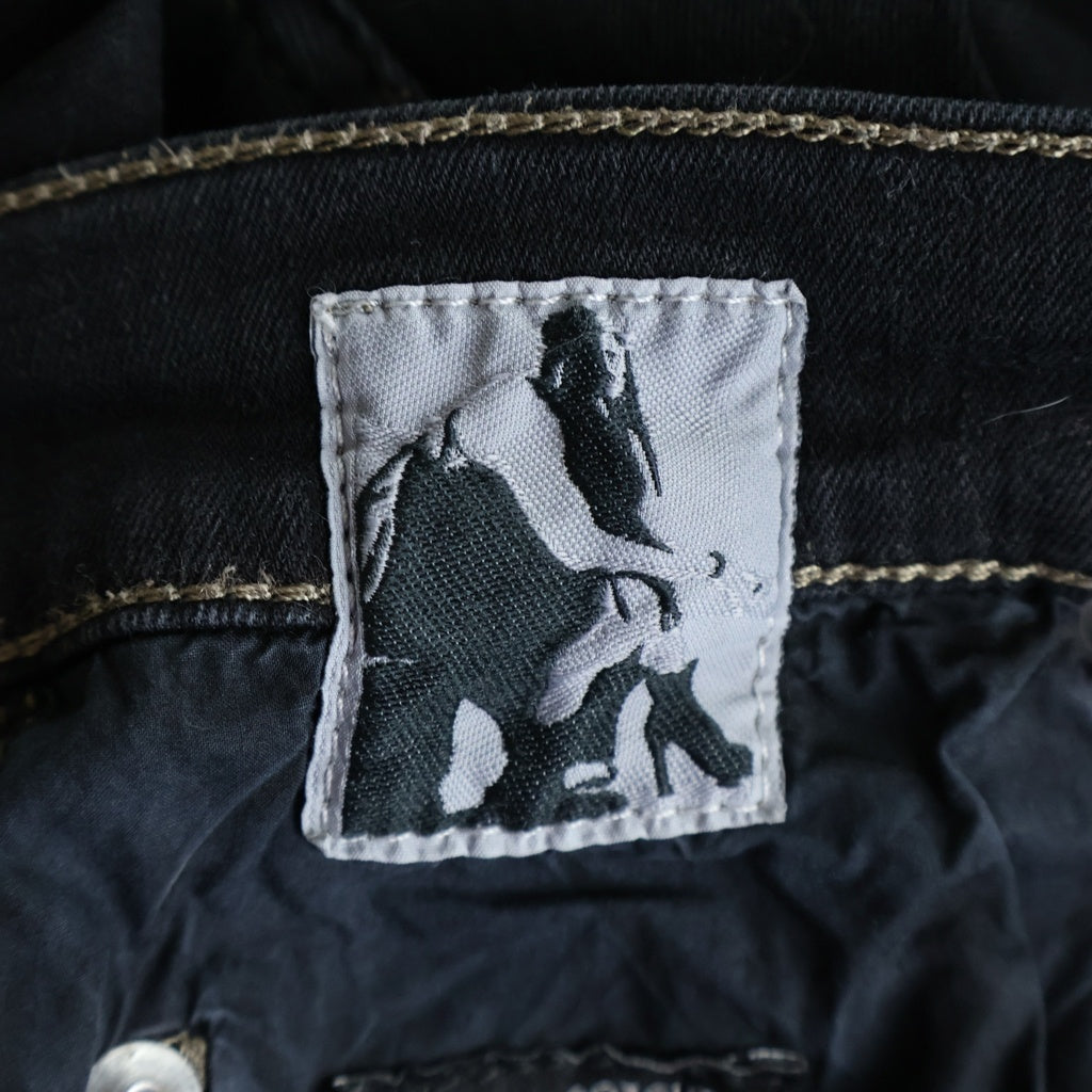 RICKOWENS DARKSHDW(リックオウエンスダークシャドウ) BOLAN BOOTCUT DENIM PANTS ボラン ブーツカット ジップフライ デニムパンツ ブラック DU02B4365-SBB