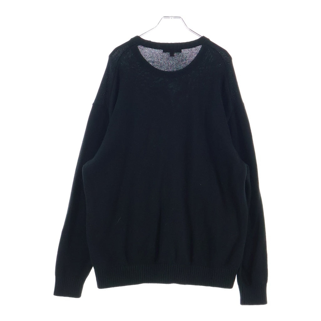 SUPREME(シュプリーム) 22SS Tonal Paneled Sweater フロントロゴ トーナル パーソナルトレーナー クルーネックニット セーター ブラック