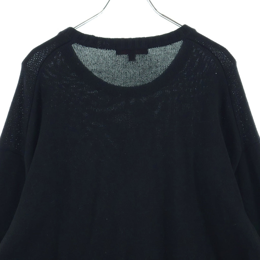 SUPREME(シュプリーム) 22SS Tonal Paneled Sweater フロントロゴ トーナル パーソナルトレーナー クルーネックニット セーター ブラック