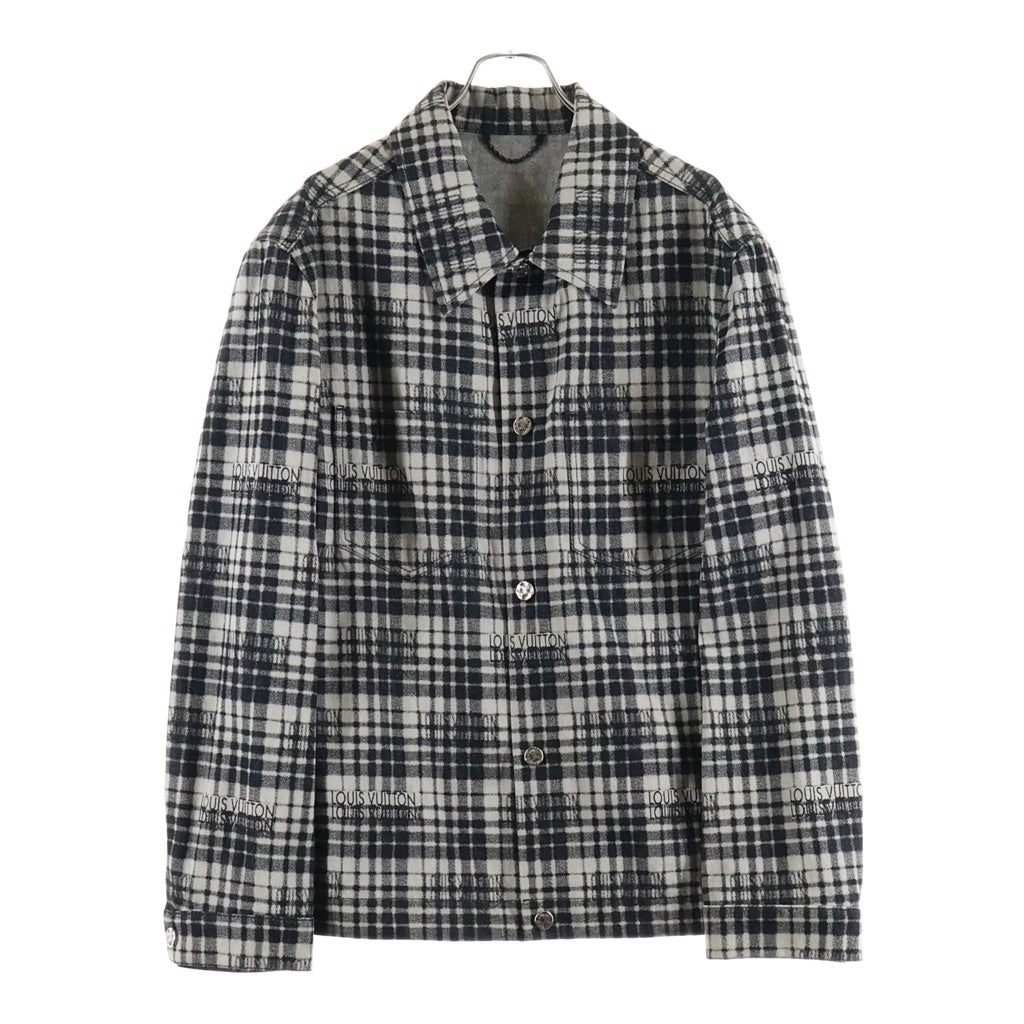 LOUIS VUITTON(ルイヴィトン) 23AW チェックロゴ オーバーサイズ 長袖シャツ ブラック HPA90W