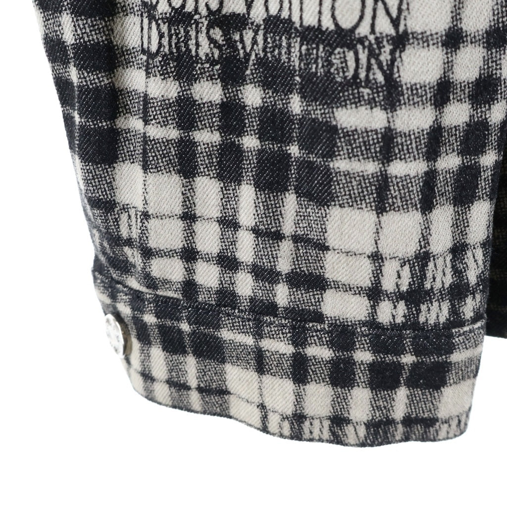 LOUIS VUITTON(ルイヴィトン) 23AW チェックロゴ オーバーサイズ 長袖シャツ ブラック HPA90W