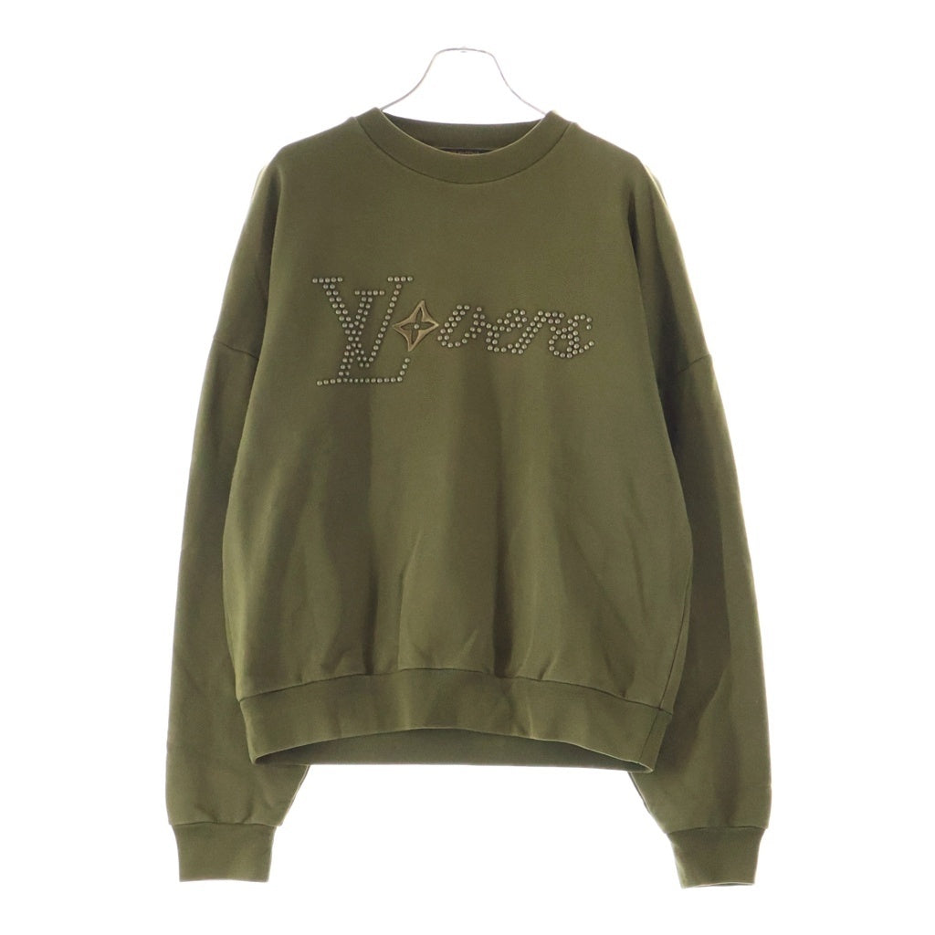 LOUIS VUITTON(ルイヴィトン) 24SS シグネチャーロゴ スタッズ スウェットトレーナー カーキ HQY88W