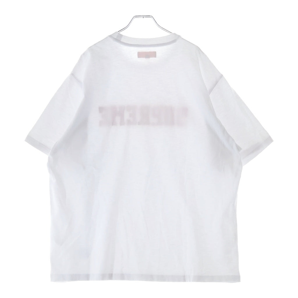 SUPREME(シュプリーム) 24AW Twill Applique S/S Top ツイル アップリケ フロントロゴ クルーネック コットン半袖Tシャツ カットソー ホワイト