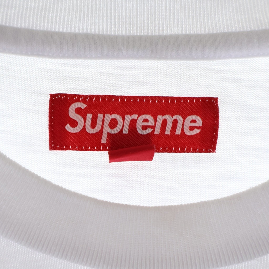 SUPREME(シュプリーム) 24AW Twill Applique S/S Top ツイル アップリケ フロントロゴ クルーネック コットン半袖Tシャツ カットソー ホワイト