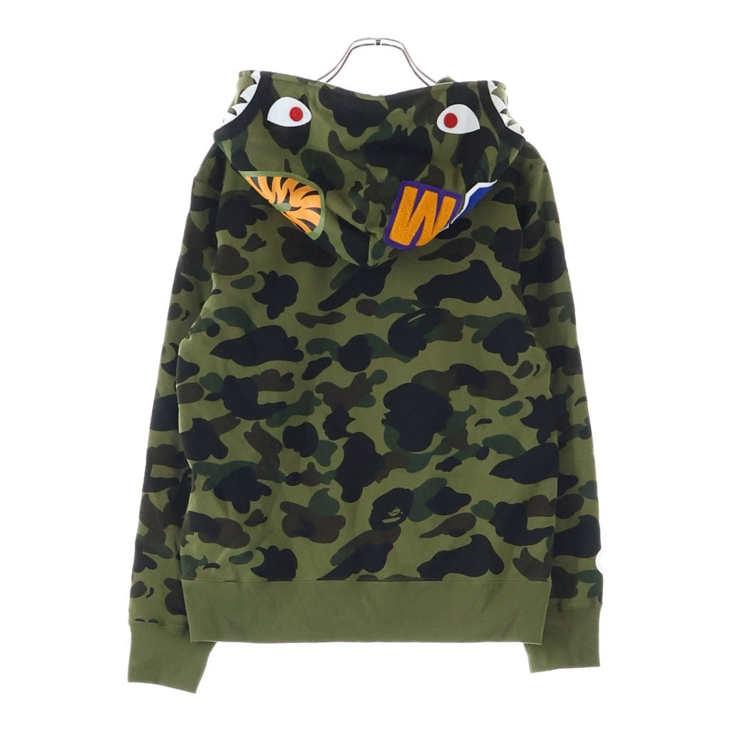 A BATHING APE(アベイシングエイプ) 1ST CAMO SHARK FULL ZIP HOODIE ファーストカモ シャーク ジップアップ スウェット フーディー パーカー カーキ 0ZXSWM012151R