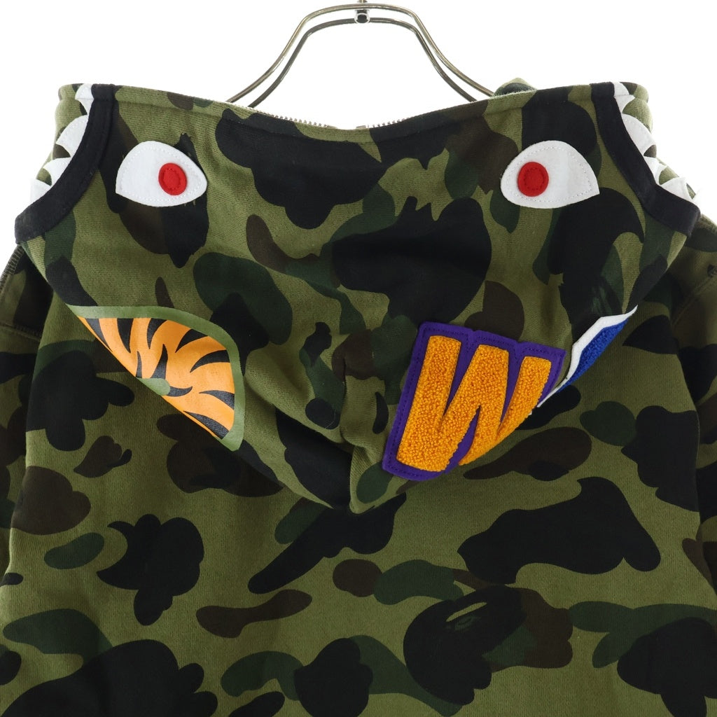 A BATHING APE(アベイシングエイプ) 1ST CAMO SHARK FULL ZIP HOODIE ファーストカモ シャーク ジップアップ スウェット フーディー パーカー カーキ 0ZXSWM012151R