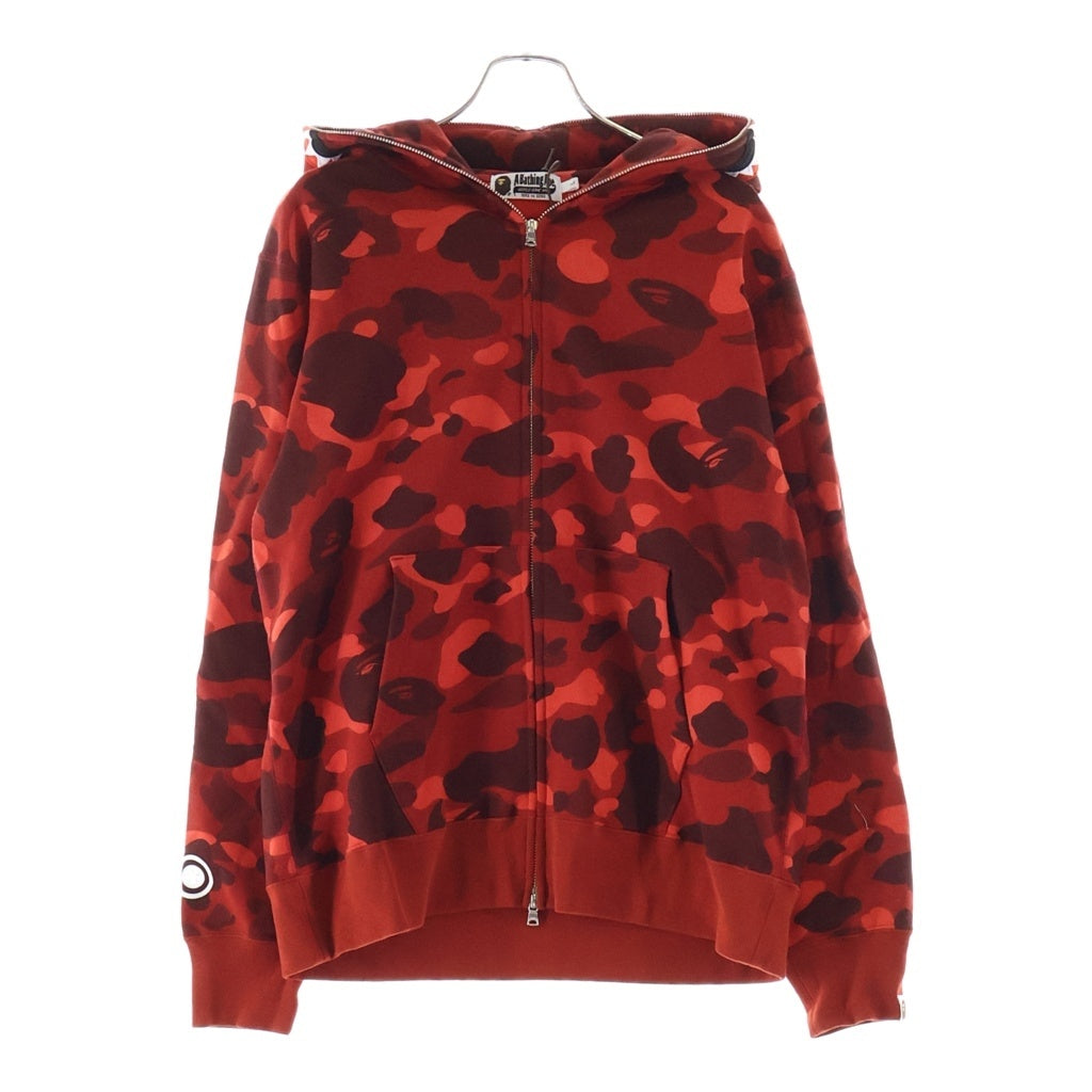 A BATHING APE(アベイシングエイプ) COLOR CAMO SHARK FULL ZIP HOODIE カラーカモ シャーク ジップアップ スウェットフーディ パーカー レッド 001ZPM201002M