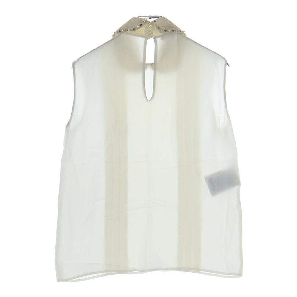 miumiu(ミュウミュウ) Blouse ビジュー付き ノースリーブブラウス ホワイト レディース MT1321