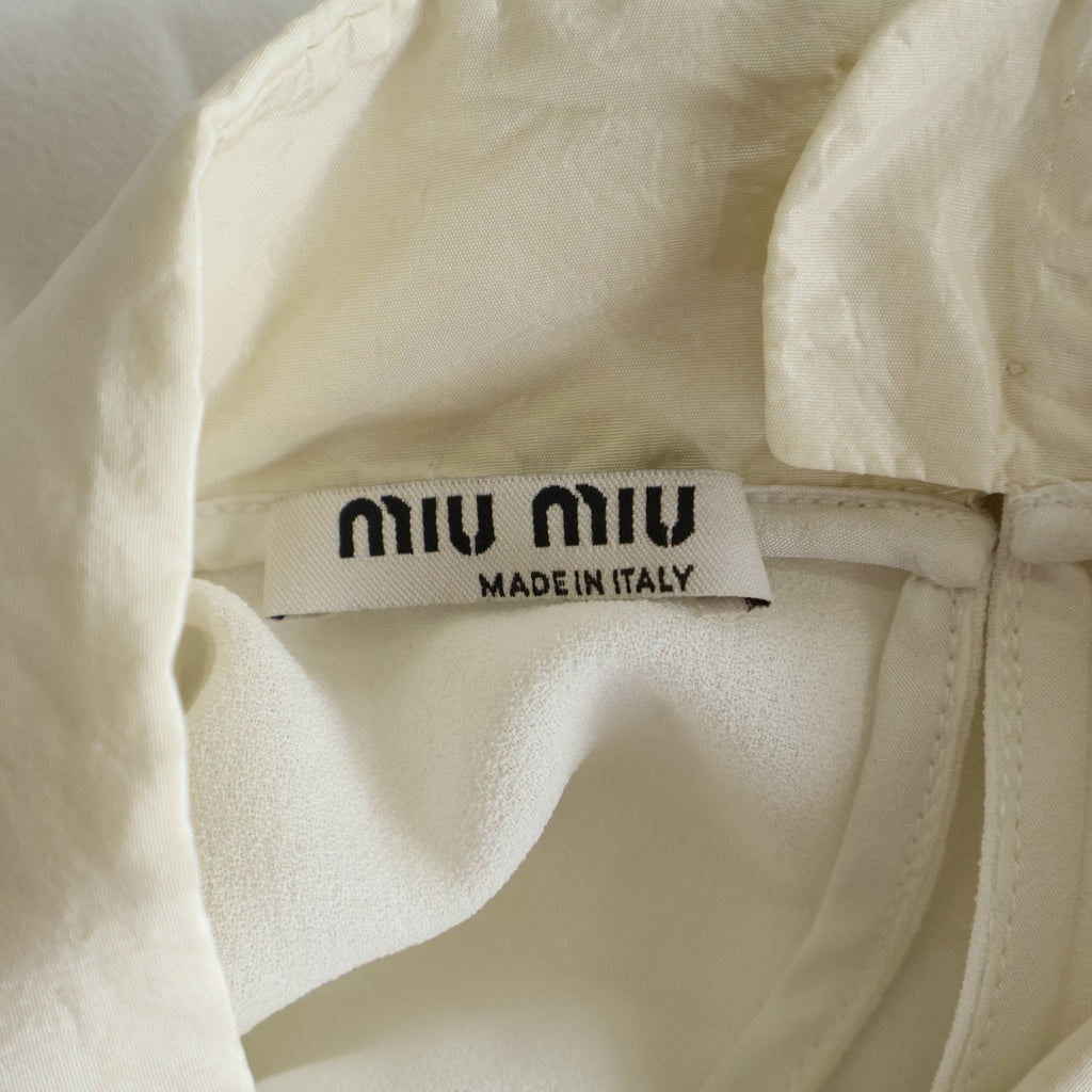 miumiu(ミュウミュウ) Blouse ビジュー付き ノースリーブブラウス ホワイト レディース MT1321