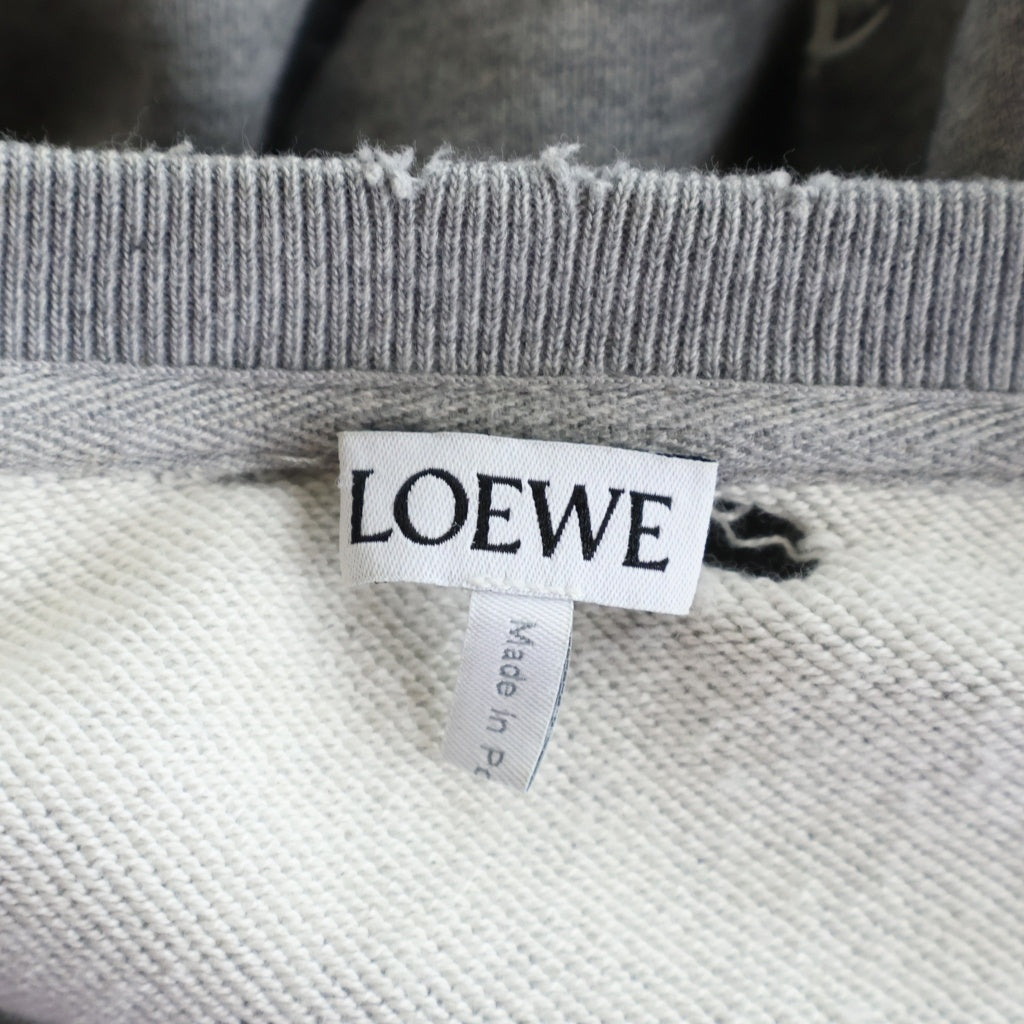 LOEWE(ロエベ) Destroy Anagram Sweatshirt ダメージ加工 アナグラム刺繍 クルーネックスウェットトレーナー グレー S359Y24X15