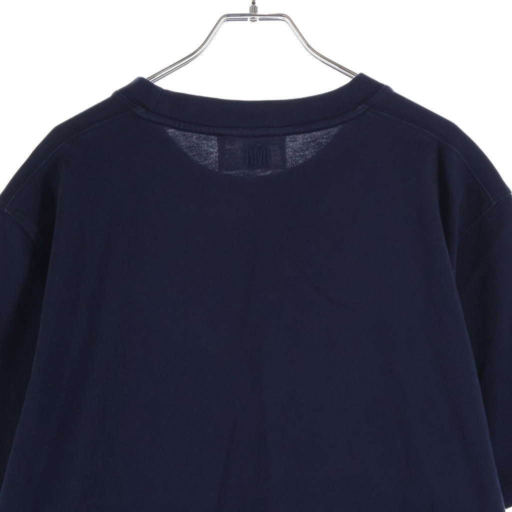 AMI Alexandre Mattiussi(アミアレクサンドルマテュッシ) T-Shirt ハートロゴ刺繍 半袖Tシャツ ブラック UTS005.726