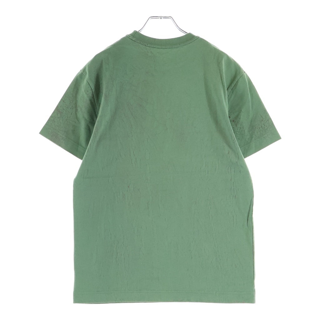 ALEXANDER WANG(アレキサンダーワン) Emboss T-Shirt エンボスロゴ バイカラー半袖Tシャツ グリーン