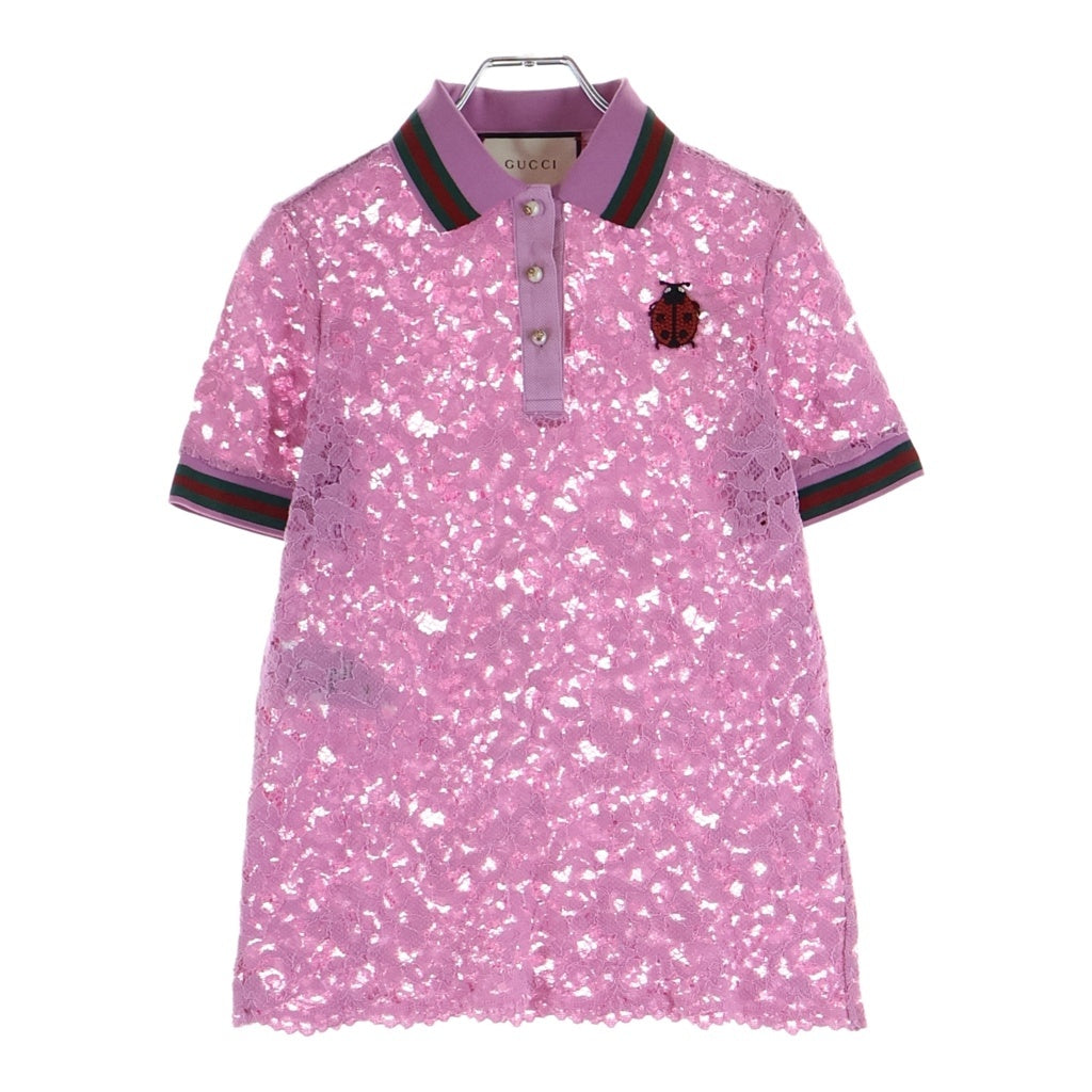 GUCCI(グッチ) Polo Shirt レース 半袖ポロシャツ ピンク 434550 X5D62