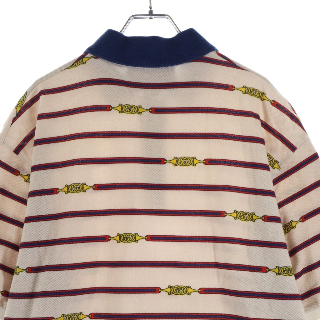 GUCCI(グッチ) Polo Shirt ボーダー 半袖ポロシャツ ベージュ 615739 XJCGW