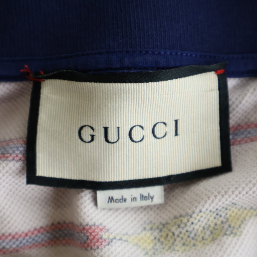 GUCCI(グッチ) Polo Shirt ボーダー 半袖ポロシャツ ベージュ 615739 XJCGW