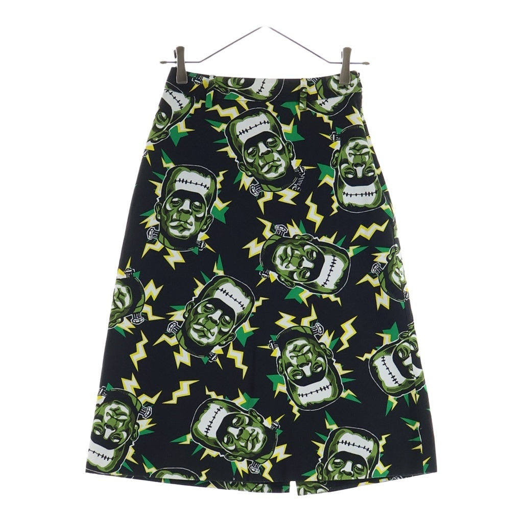 PRADA(プラダ) Frankenstein Skirt フランケンシュタイン 総柄スカート ブラック レディース P194P S192 1410