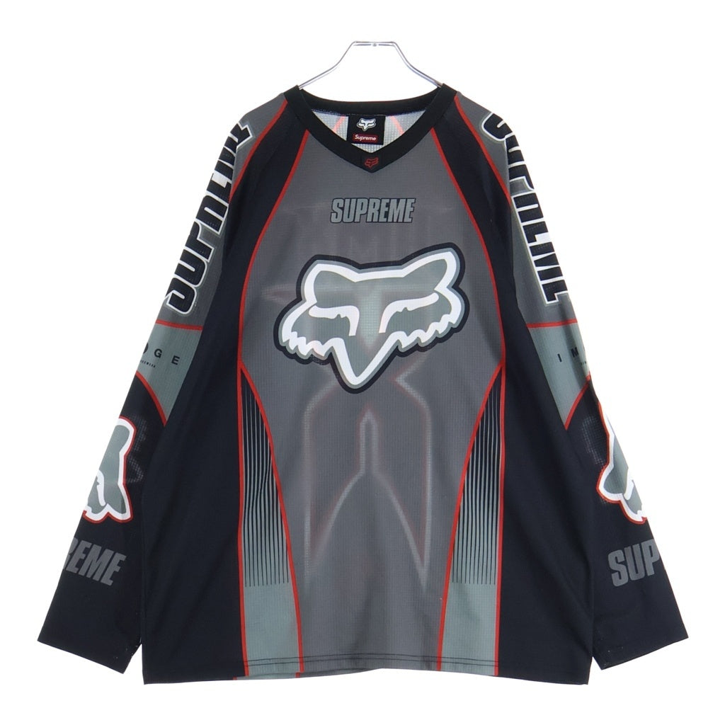 SUPREME(シュプリーム) ×25AW FOX RACING 袖ロゴプリント 長袖シャツ ロングスリーブ ブラック