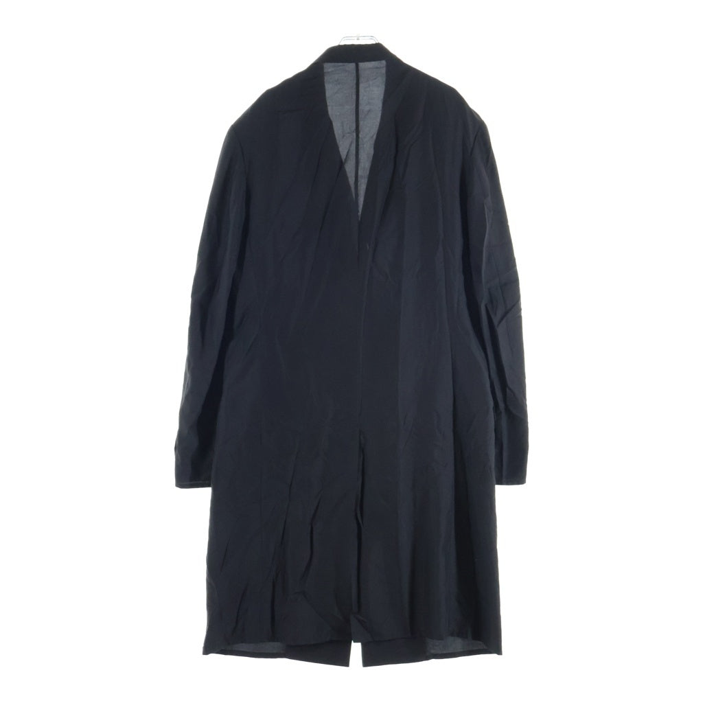 Yohji Yamamoto POUR HOMME(ヨウジヤマモト プールオム) SILK HABUTAE 4 BUTTONS LONG SUIT HK-J23-444 シルク 4ボタン ロングスーツ ジャケット コート ブラック