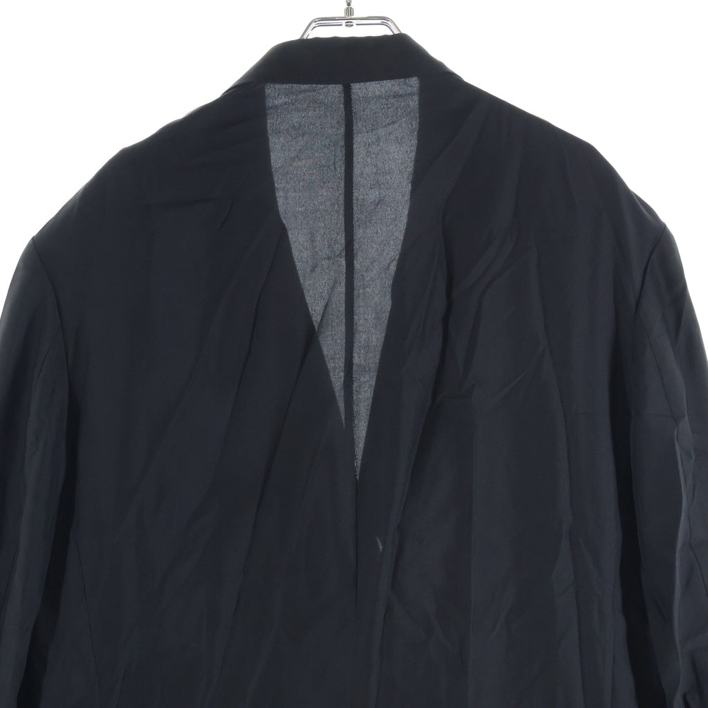 Yohji Yamamoto POUR HOMME(ヨウジヤマモト プールオム) SILK HABUTAE 4 BUTTONS LONG SUIT HK-J23-444 シルク 4ボタン ロングスーツ ジャケット コート ブラック