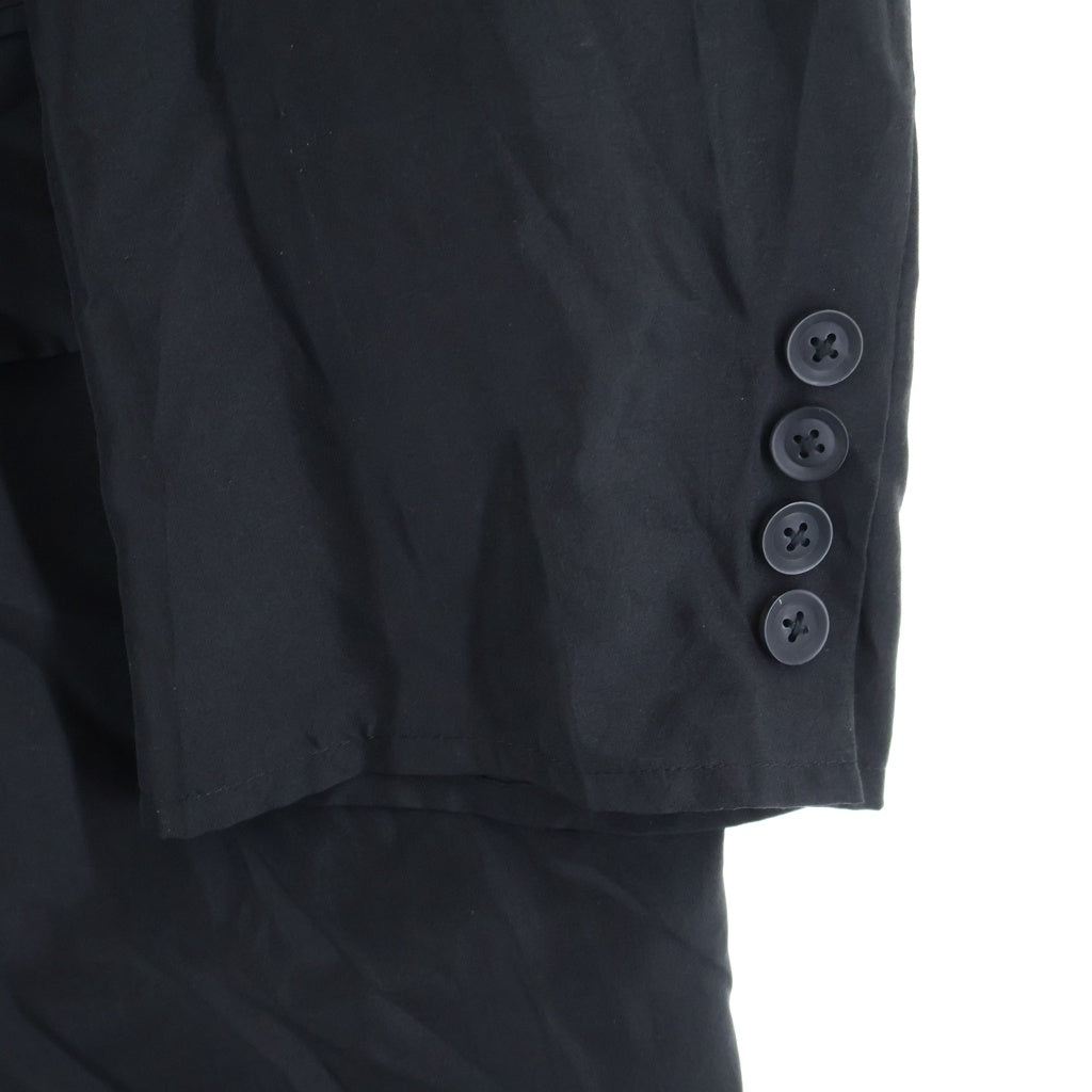 Yohji Yamamoto POUR HOMME(ヨウジヤマモト プールオム) SILK HABUTAE 4 BUTTONS LONG SUIT HK-J23-444 シルク 4ボタン ロングスーツ ジャケット コート ブラック