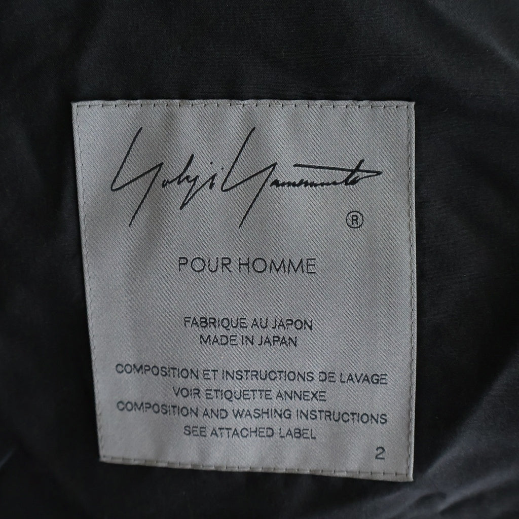 Yohji Yamamoto POUR HOMME(ヨウジヤマモト プールオム) SILK HABUTAE 4 BUTTONS LONG SUIT HK-J23-444 シルク 4ボタン ロングスーツ ジャケット コート ブラック