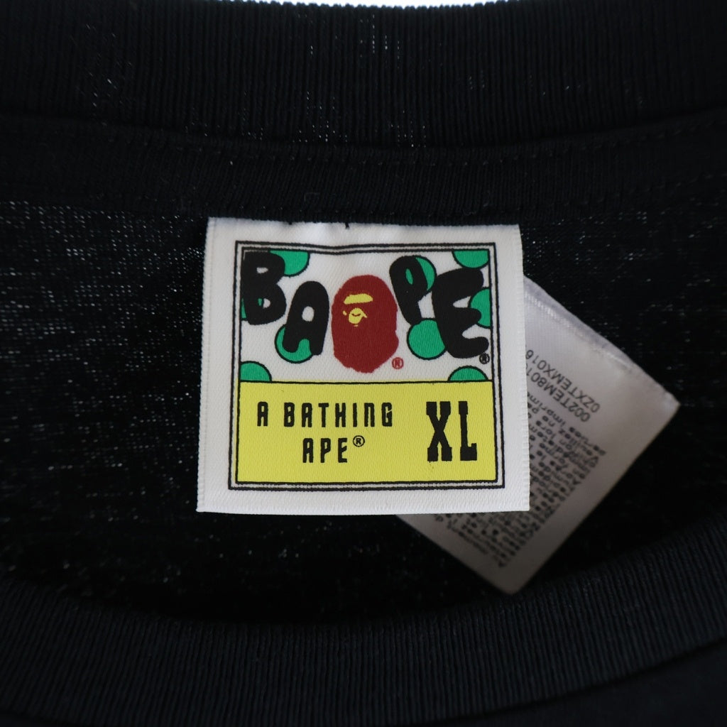 A BATHING APE(アベイシングエイプ) STA STRIKE CAMO MILO ON APE HEAD カモ マイロ 半袖Tシャツ カットソー クルーネック ブラック 0ZXTEMX01610R