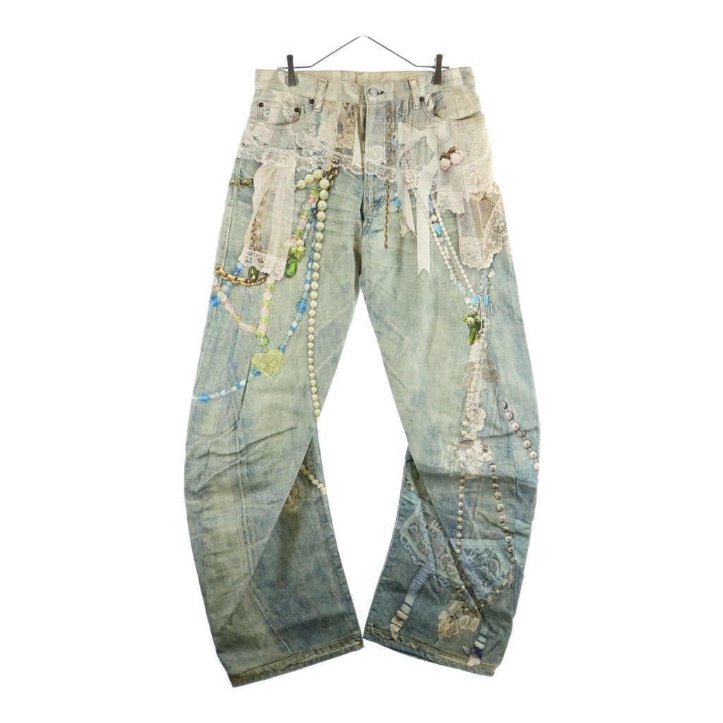 Acne Studios(アクネ ストゥディオズ) 2006 Relaxed Fit Jeans トロンプルイユ 総柄デニムパンツ マルチ FN-MN-TROU001129