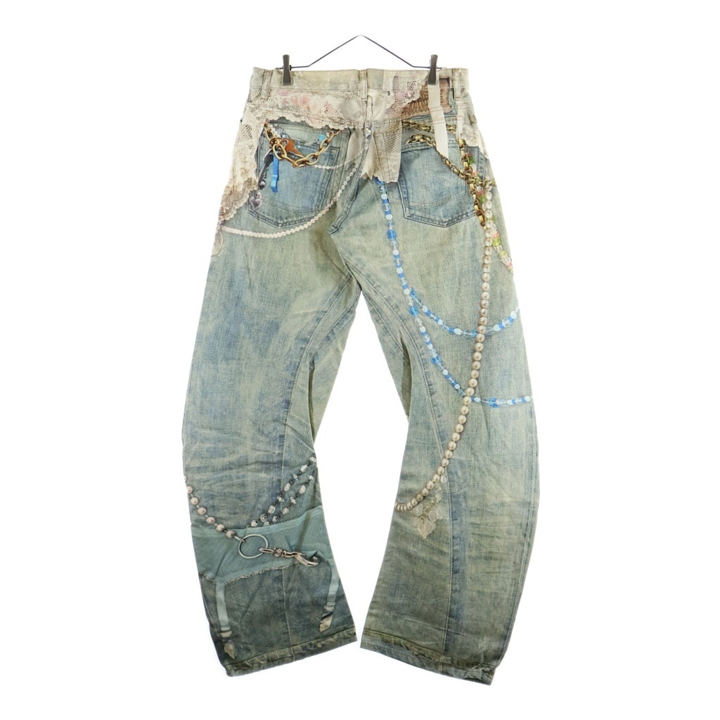 Acne Studios(アクネ ストゥディオズ) 2006 Relaxed Fit Jeans トロンプルイユ 総柄デニムパンツ マルチ FN-MN-TROU001129