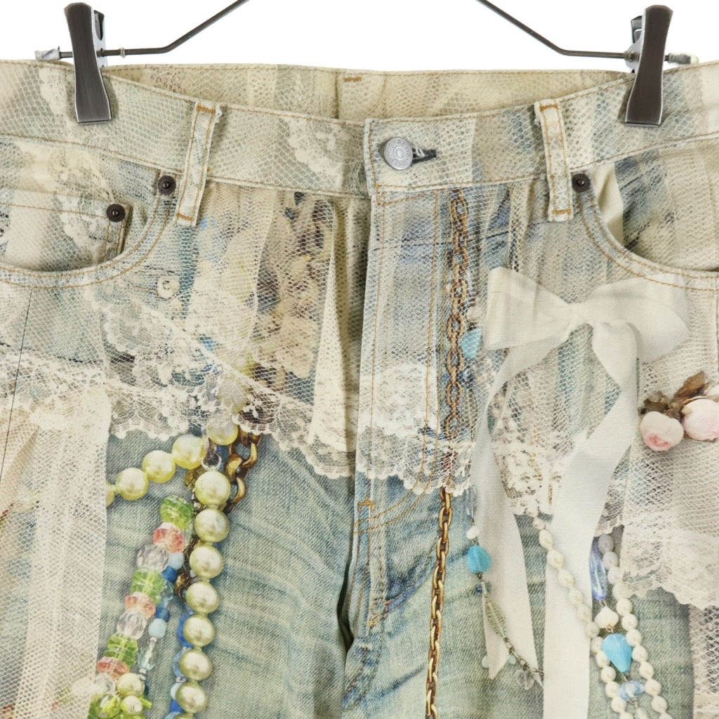 Acne Studios(アクネ ストゥディオズ) 2006 Relaxed Fit Jeans トロンプルイユ 総柄デニムパンツ マルチ FN-MN-TROU001129