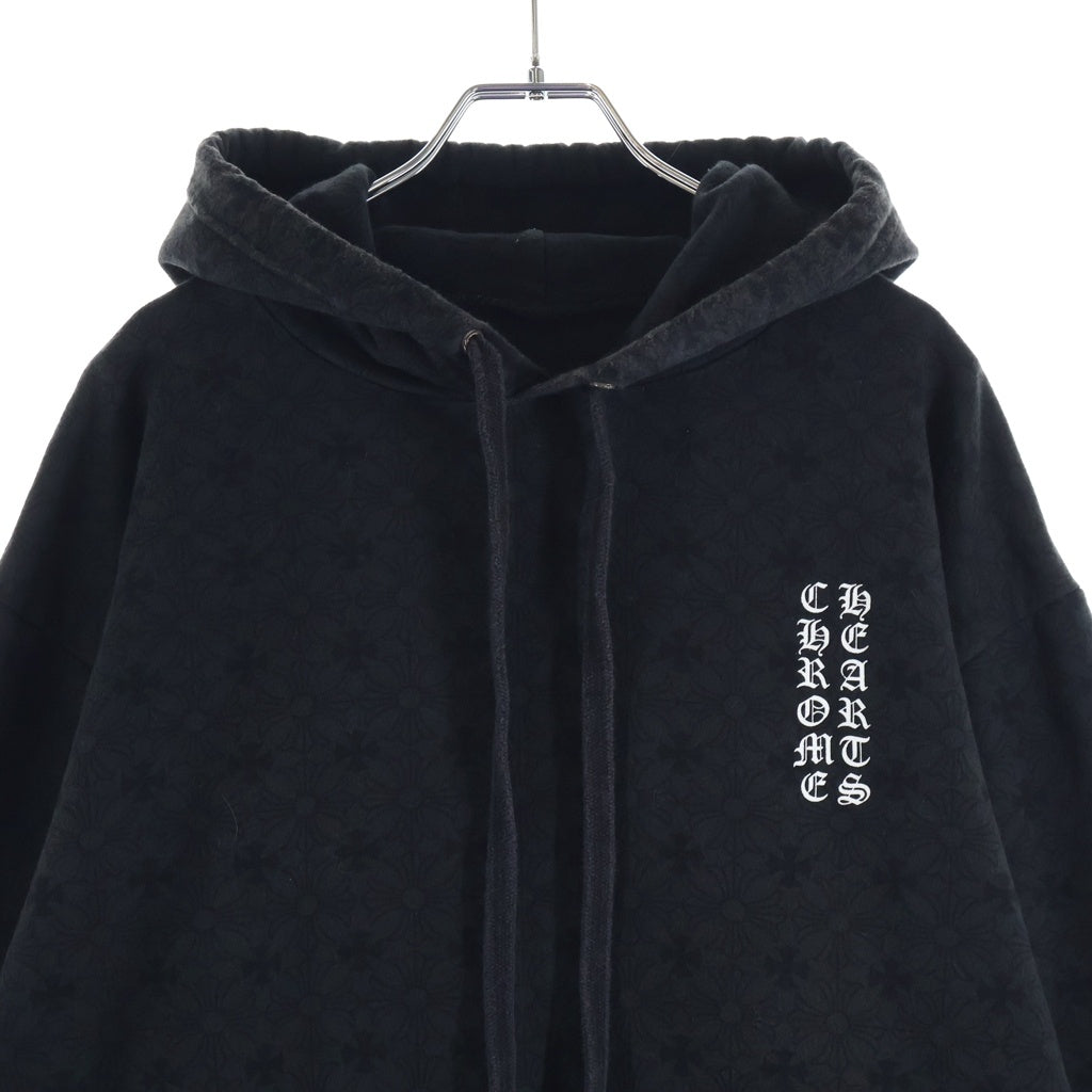 CHROME HEARTS(クロムハーツ) SWTSHRT PLVR CHプラス総柄 バックホースシュープリント プルオーバースウェットパーカー フーディー ブラック