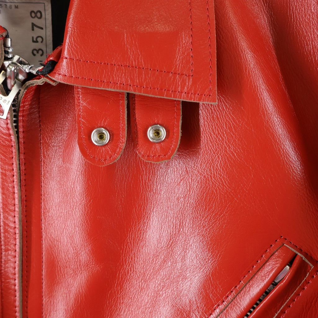 Sacai(サカイ) 25SS Leather Jacket カウハイド ジップアップレザージャケット レッド 25-03578M