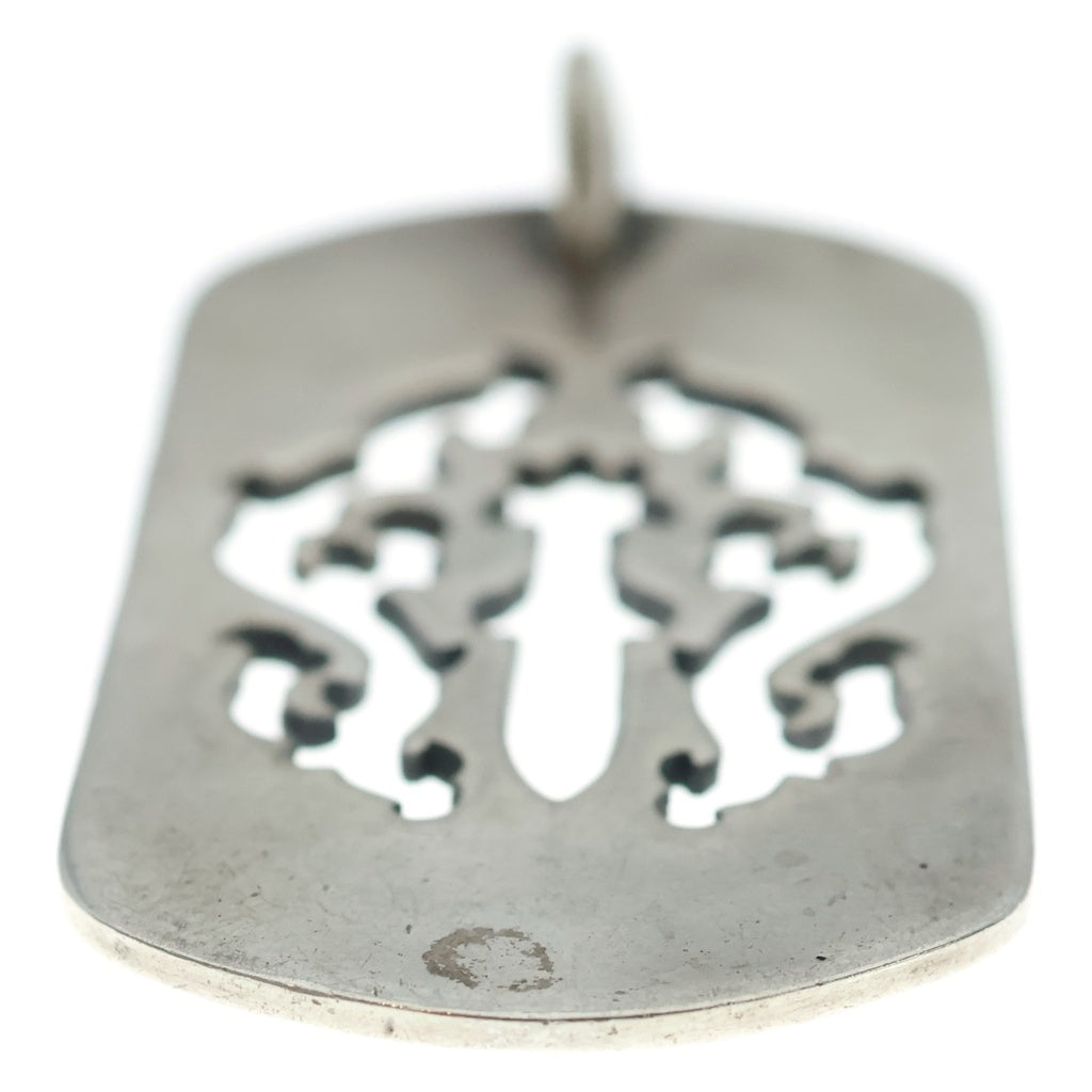 CHROME HEARTS(クロムハーツ) OLD D TAG LRG DAGGER ヴァインダガーカットアウトドッグタグ ラージ ペンダントトップ シルバー