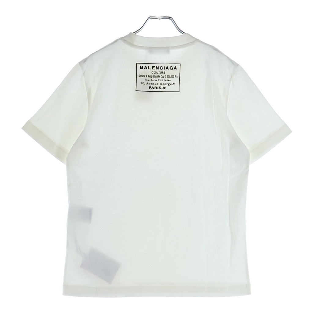 BALENCIAGA(バレンシアガ) バックプリント クルーネック コットン 半袖Tシャツ カットソー ホワイト TXK46 9000