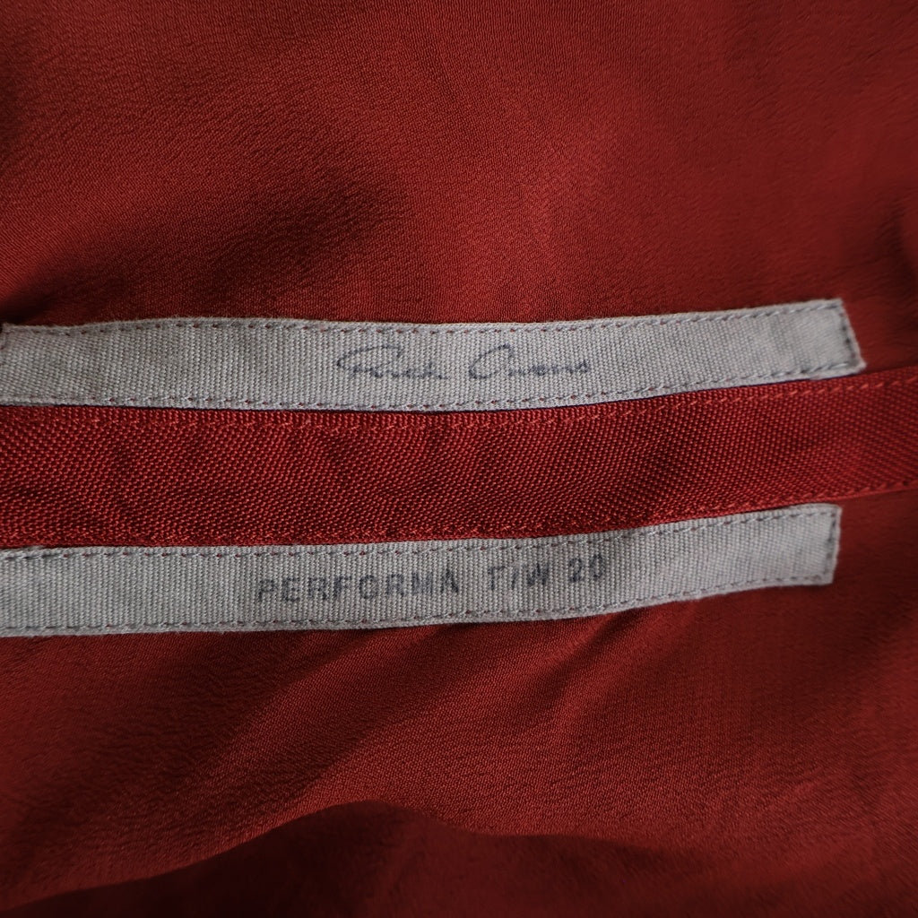 Rick Owens(リックオウエンス) 20FW カットオフデザイン クルーネック 半袖Tシャツ カットソー レッド レディース RP20F2218