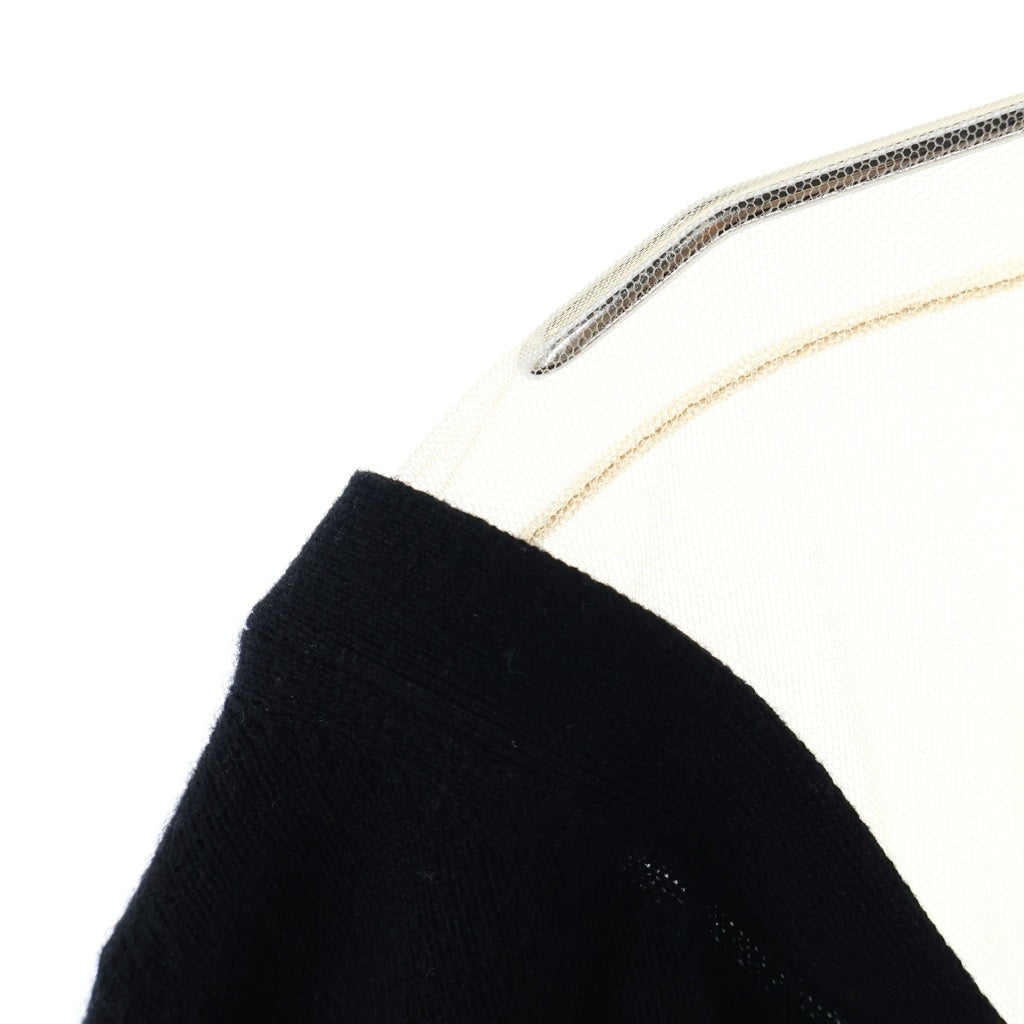 ALEXANDER WANG(アレキサンダーワン) メッシュパネル ショート丈 カシミヤニット カーディガン レディース ブラック