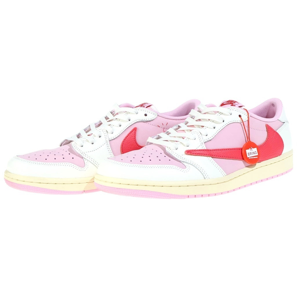 NIKE(ナイキ) ×TRAVIS SCOTT AIR JORDAN1 RETRO LOW トラヴィススコット エアジョーダン1 レトロ セイル トロピカルピンク ローカットスニーカー ピンク US10.5/28.5cm IQ7604-101
