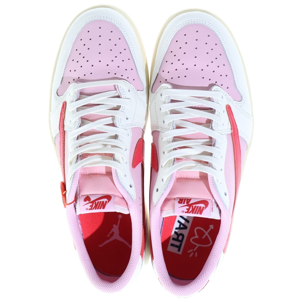 NIKE(ナイキ) ×TRAVIS SCOTT AIR JORDAN1 RETRO LOW トラヴィススコット エアジョーダン1 レトロ セイル トロピカルピンク ローカットスニーカー ピンク US10.5/28.5cm IQ7604-101