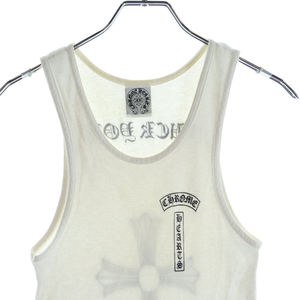 CHROME HEARTS(クロムハーツ) オールド Tバーロゴ ラージクロスプリント タンクトップ ホワイト