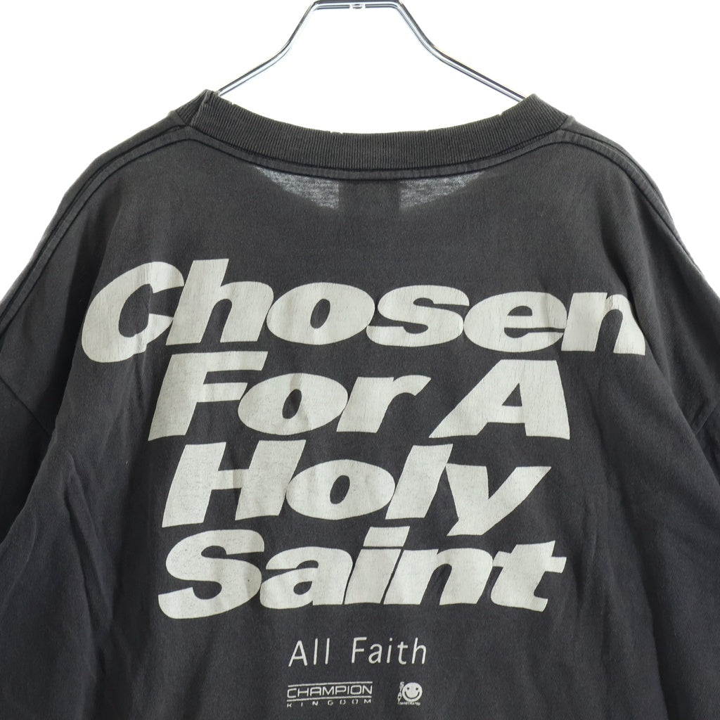 SAINT MICHAEL(セントマイケル) 24AW SS TEE CHOSEN ダメージ加工 半袖Tシャツ グレー SM-YS1-0000-004