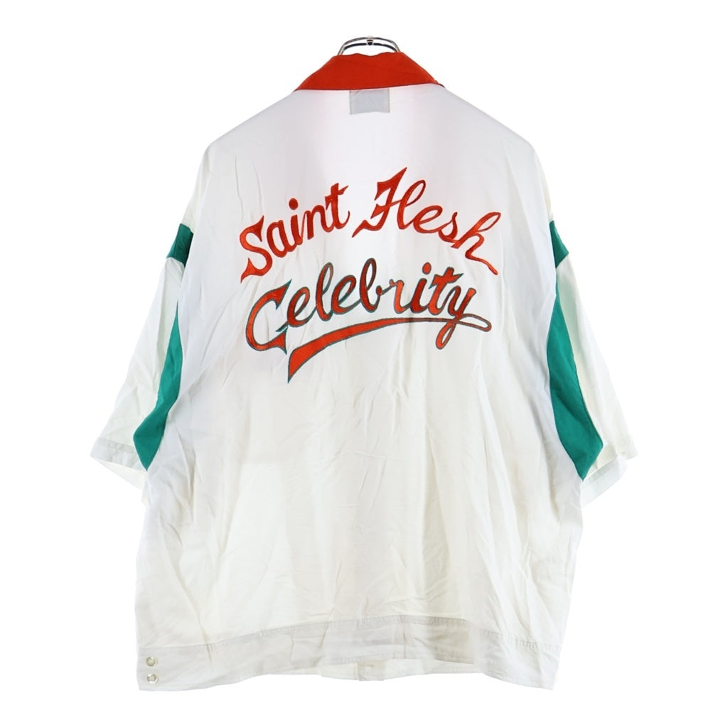 SAINT MICHAEL(セントマイケル) 26SS PIZZA SHIRT ピザ 半袖開襟シャツ ホワイト SM-MK8-0000-038