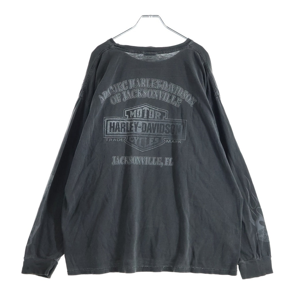 VINTAGE(ヴィンテージ) Harley-Davidson ハーレーダビッドソン アームフレイムロゴ 長袖Tシャツ ロンT グレー