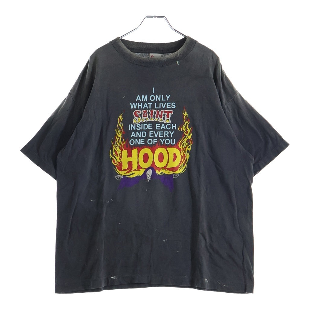 SAINT MICHAEL(セントマイケル) 25SS ×NEIGHBORHOOD NH_SS TEE STHD.HOOD ネイバーフッド ダメージ加工 半袖Tシャツ グレー SM-HR8-0000-C69