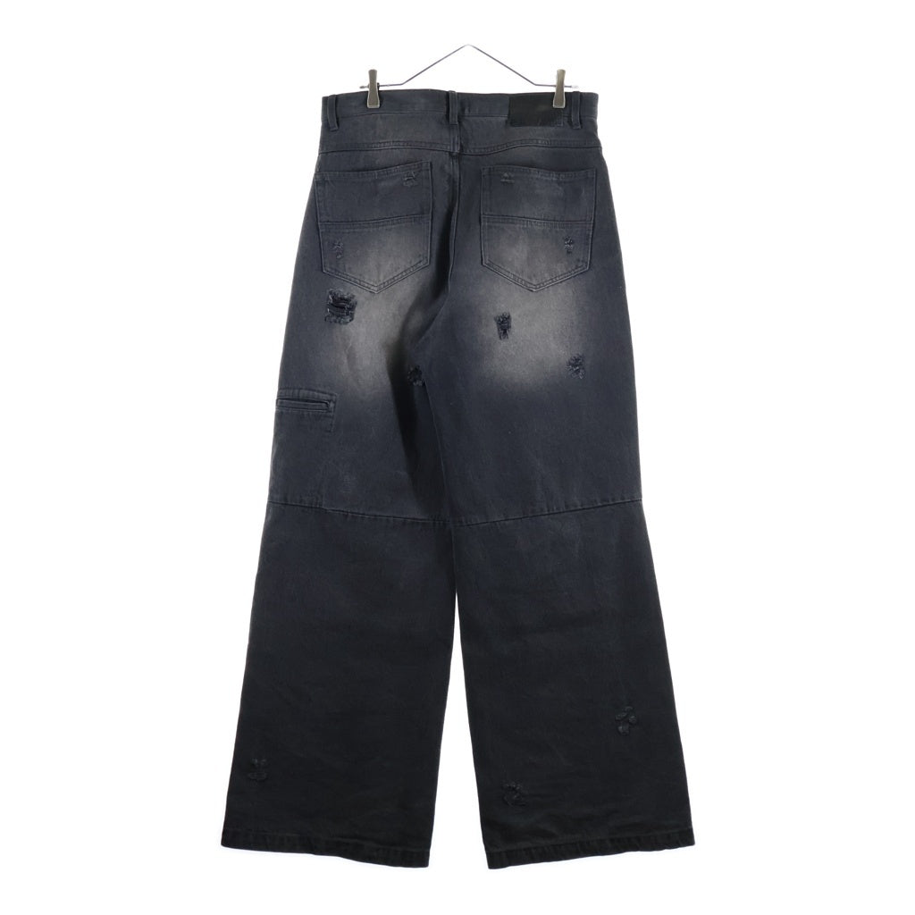 BLESS(ブレス) 25AW COATING DAMAGE DENIM PANTS コーティング加工 ダメージデニムパンツ グレー BR25AW-P1015