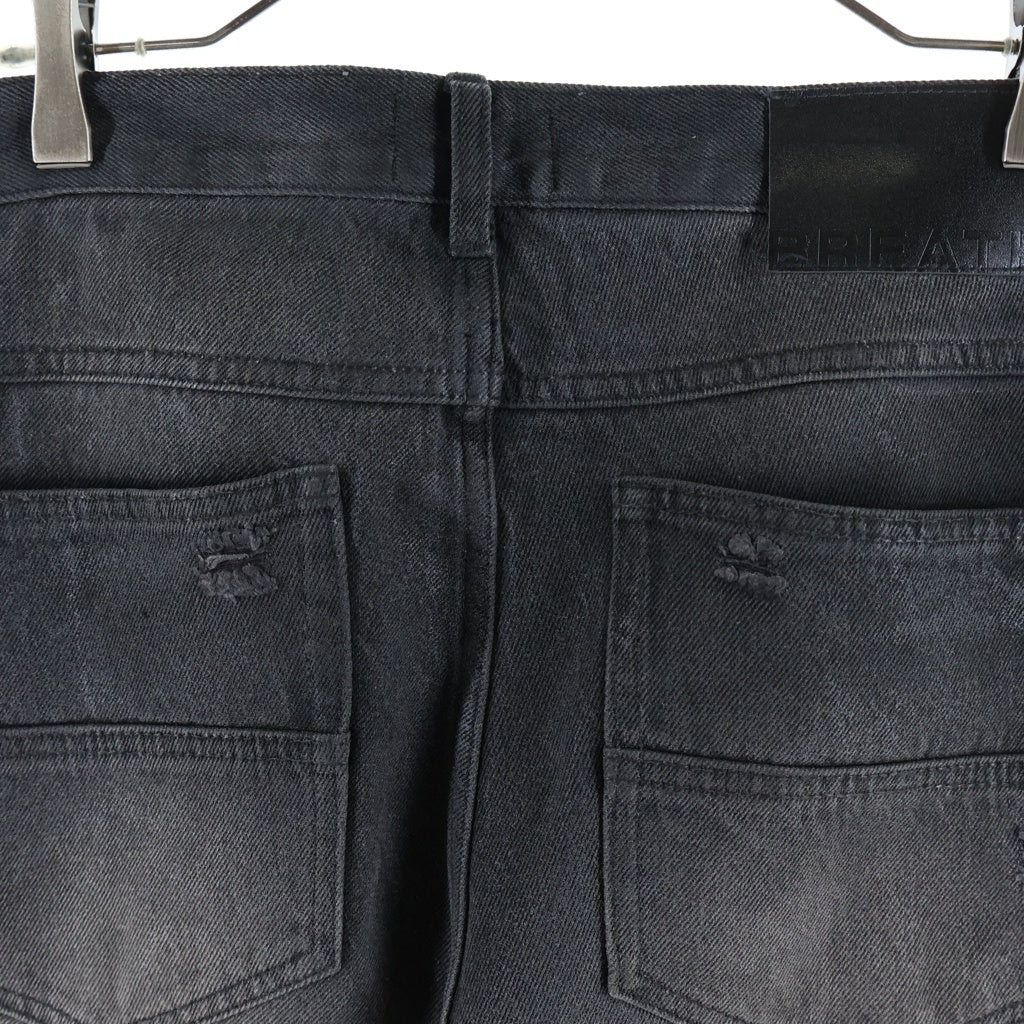 BLESS(ブレス) 25AW COATING DAMAGE DENIM PANTS コーティング加工 ダメージデニムパンツ グレー BR25AW-P1015