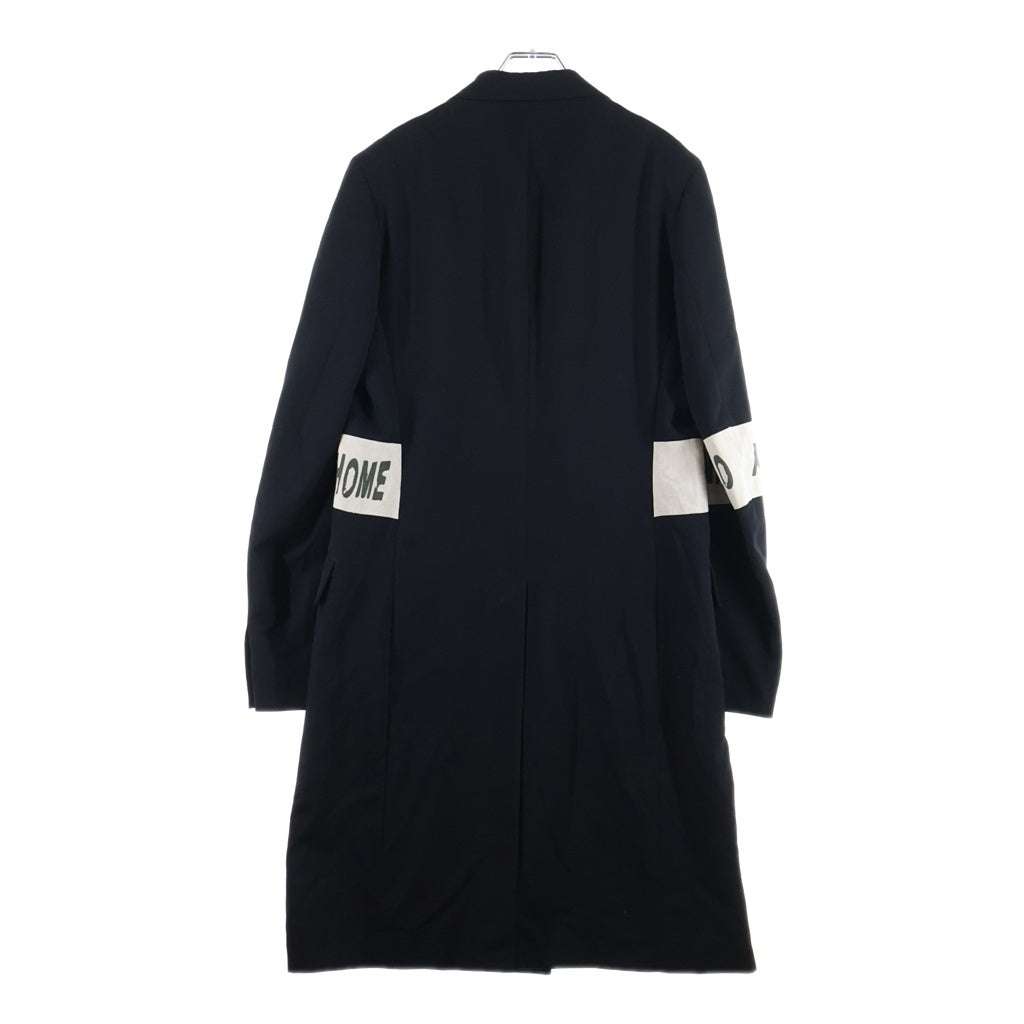 Yohji Yamamoto POUR HOMME(ヨウジヤマモト プールオム) FEEL LIKE GOING HOME プリント ロングジャケット コート HE-J06-802 ブラック