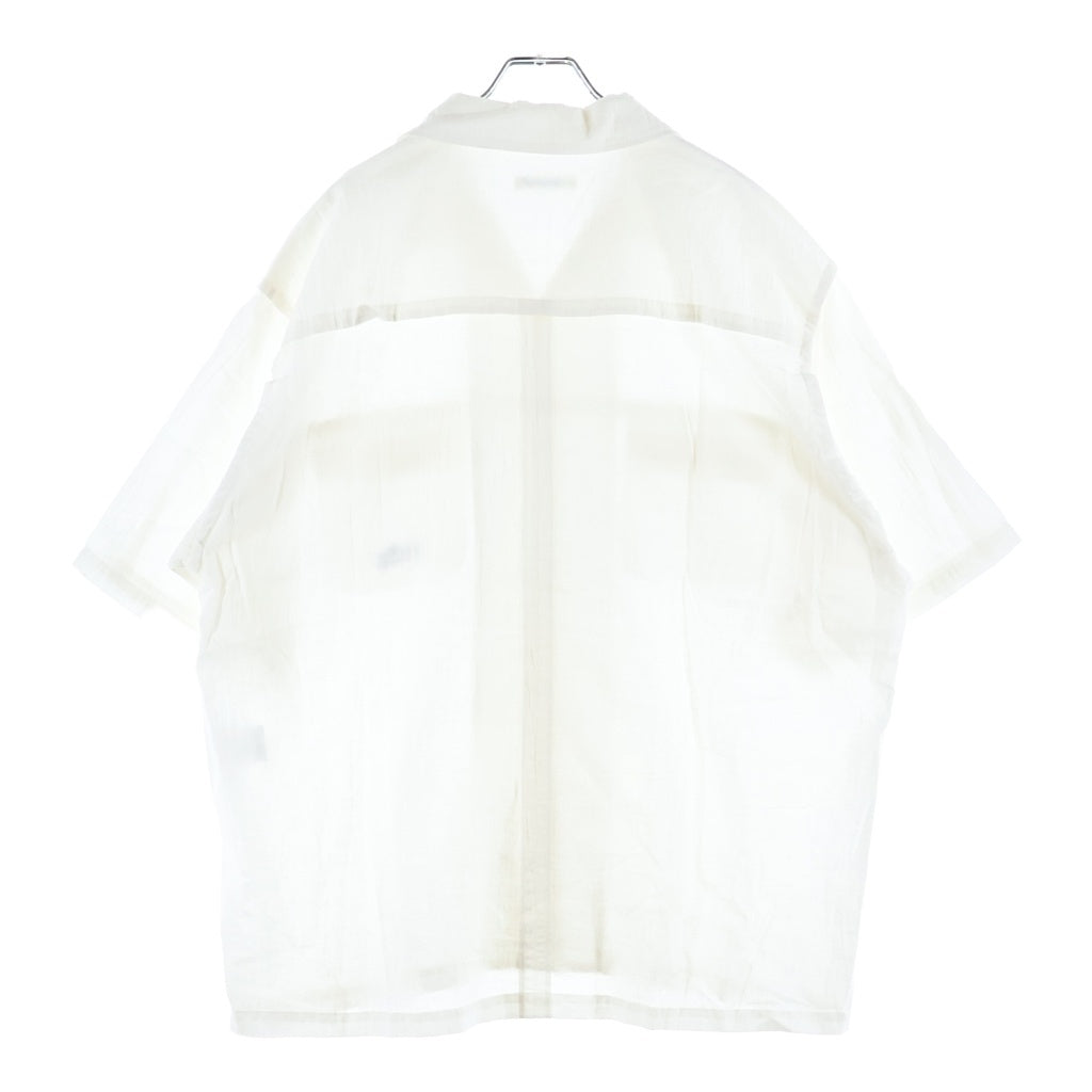 UNDERCOVER(アンダーカバー) S/S Open Coller Shirts UP1F4409 ロゴ刺繍 半袖開襟シャツ ホワイト