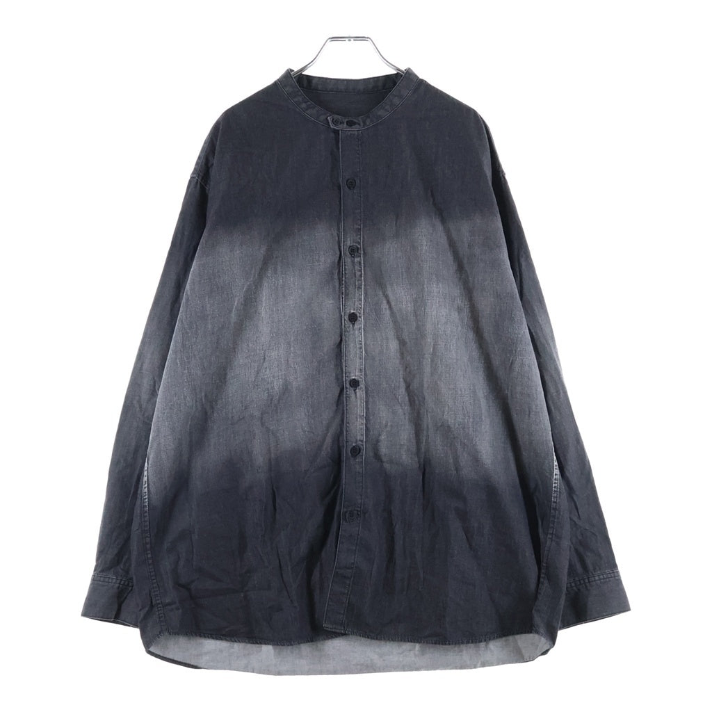 LAD MUSICIAN(ラッドミュージシャン) 4.5oz GRADATION DENIM BAND COLLAR BIG SHIRT 2126-121 グラデーションデニム バンドカラー長袖シャツ ブラック