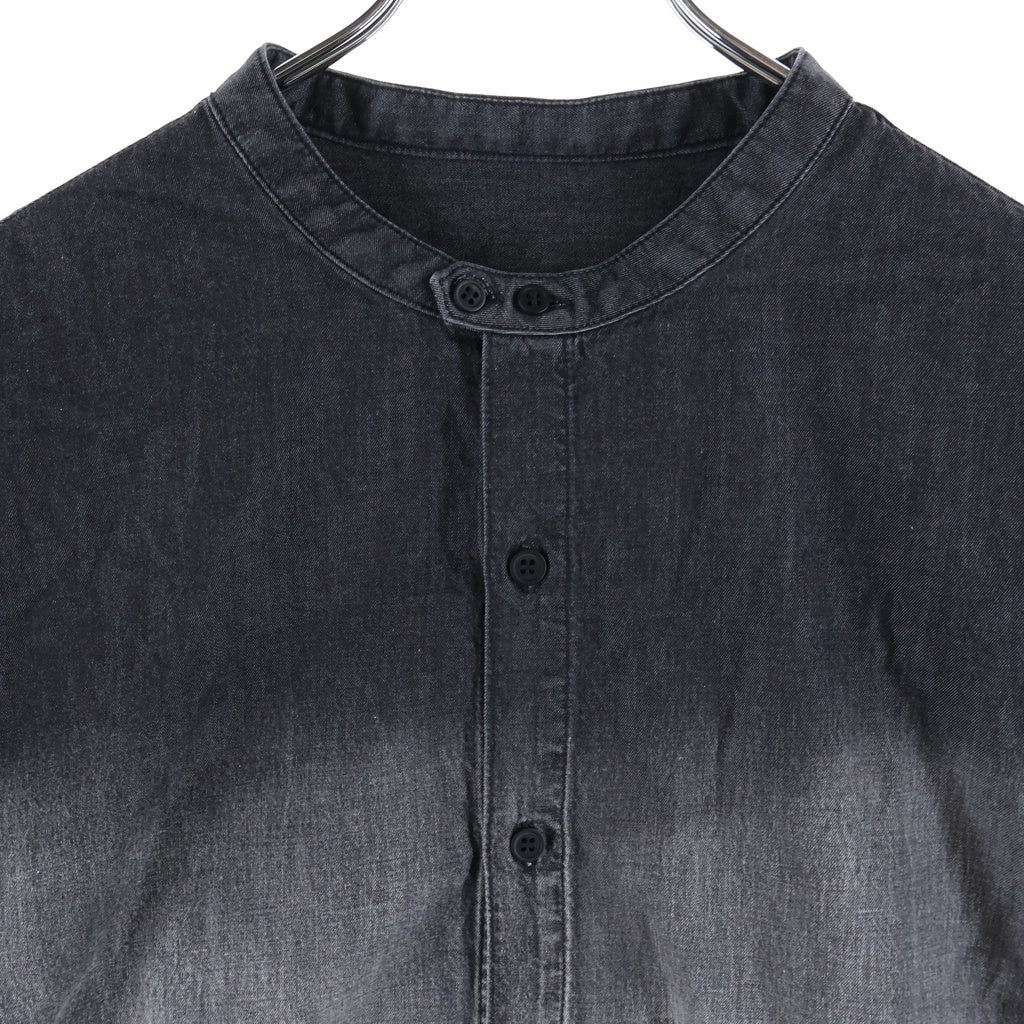 LAD MUSICIAN(ラッドミュージシャン) 4.5oz GRADATION DENIM BAND COLLAR BIG SHIRT 2126-121 グラデーションデニム バンドカラー長袖シャツ ブラック