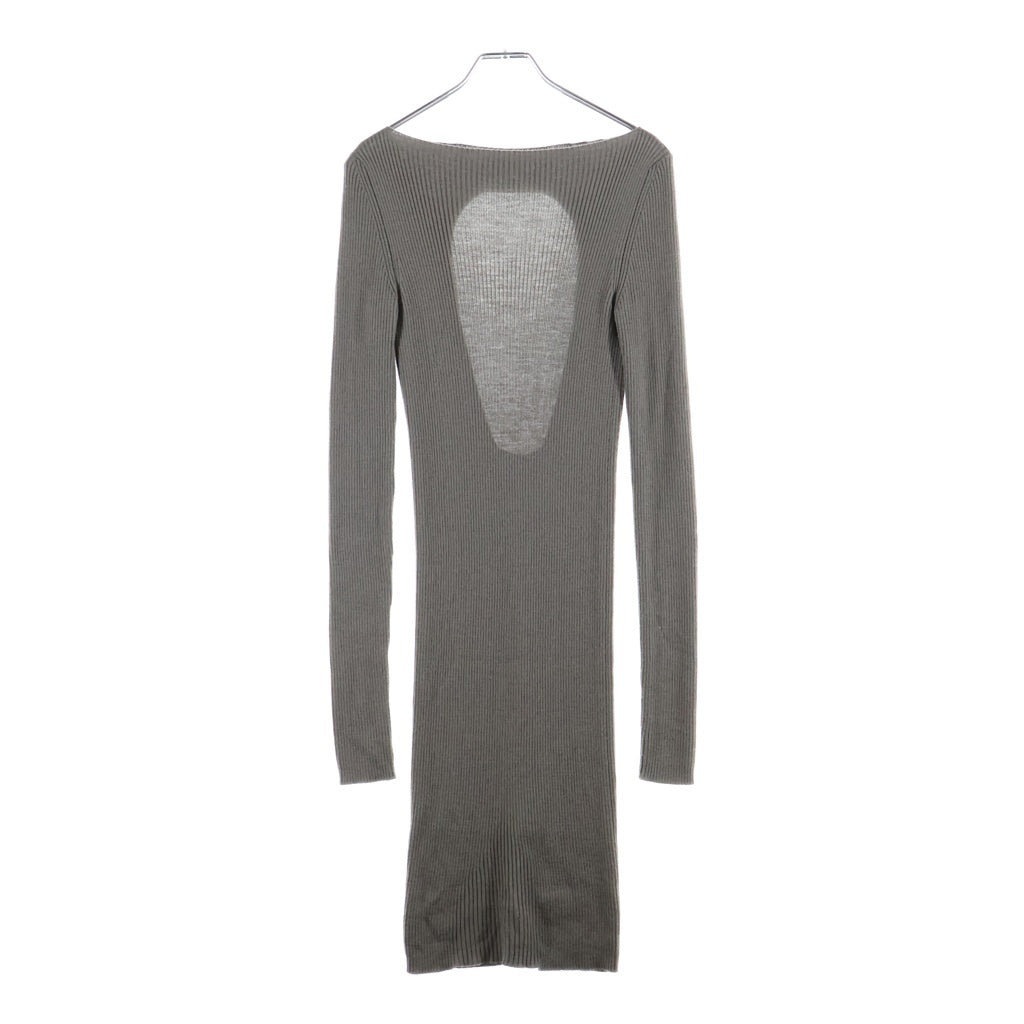 Rick Owens(リックオウエンス) 26SS Open-Back Mini Dress RP01F6616-RIBM オープンバック ニットドレス レディース グレー